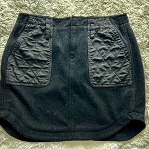 Madewell Black Mini Skirt with Quilted Pockets